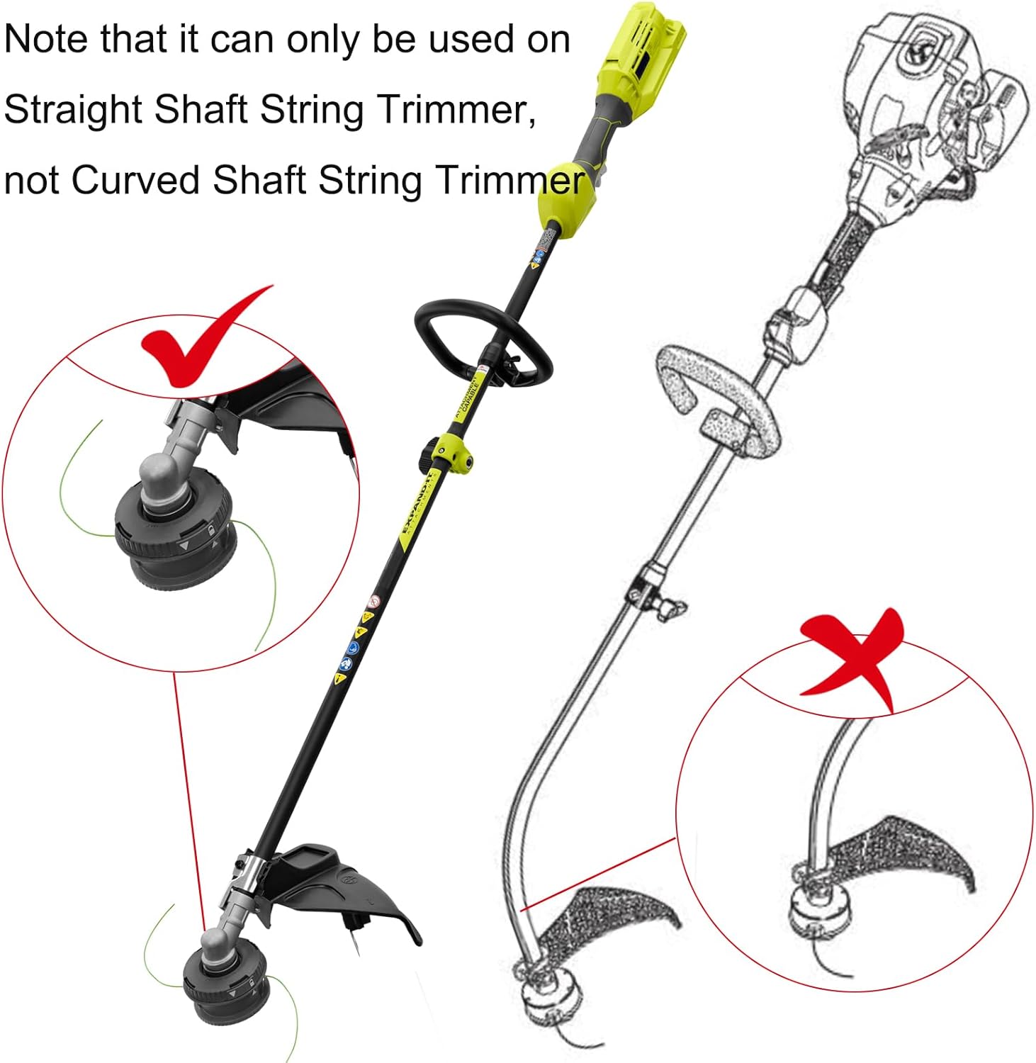 308210009 Trimmer Gear Head Replacement for RYOBI RY40250 RY40205BTL RY40270VNM RY253SS RY4CSS RY253SSVNM RY41135 Tring Trimmer Gear Head Part No. 308053004, 984244001, 308210002