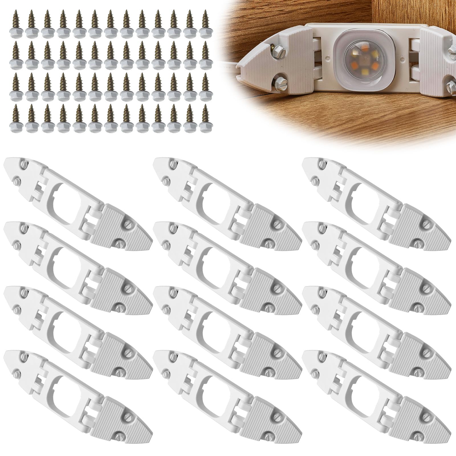 Cinnvoice Gable Light Clips Compatible with Govee H706, White, 12 Pack
