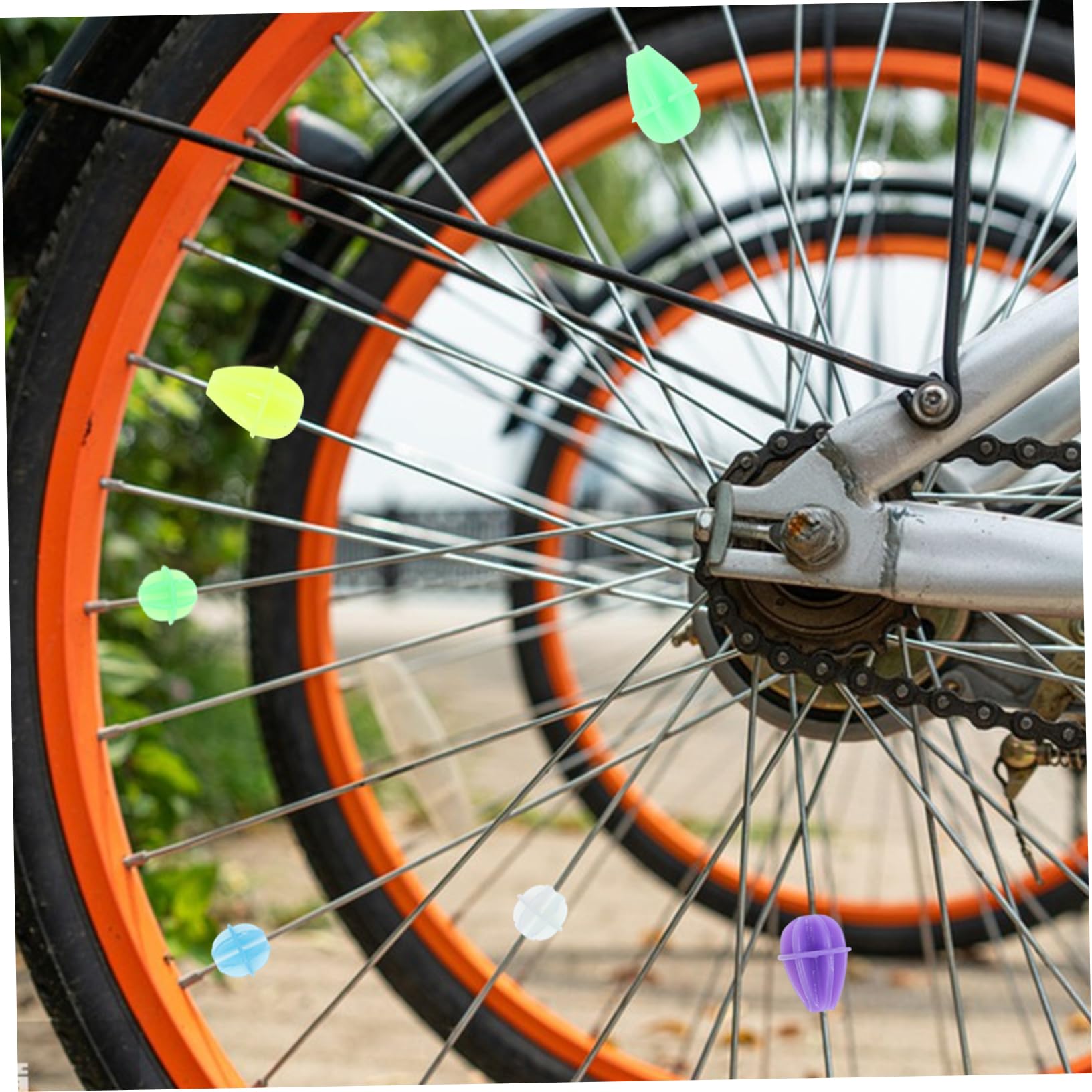 BESPORTBLE 72pcs Bicycle Decoration Bike for Decorations Beads Flowers Wheel Ornament DIY Beads Decors Bicycle Accessories Clips Beads Resin