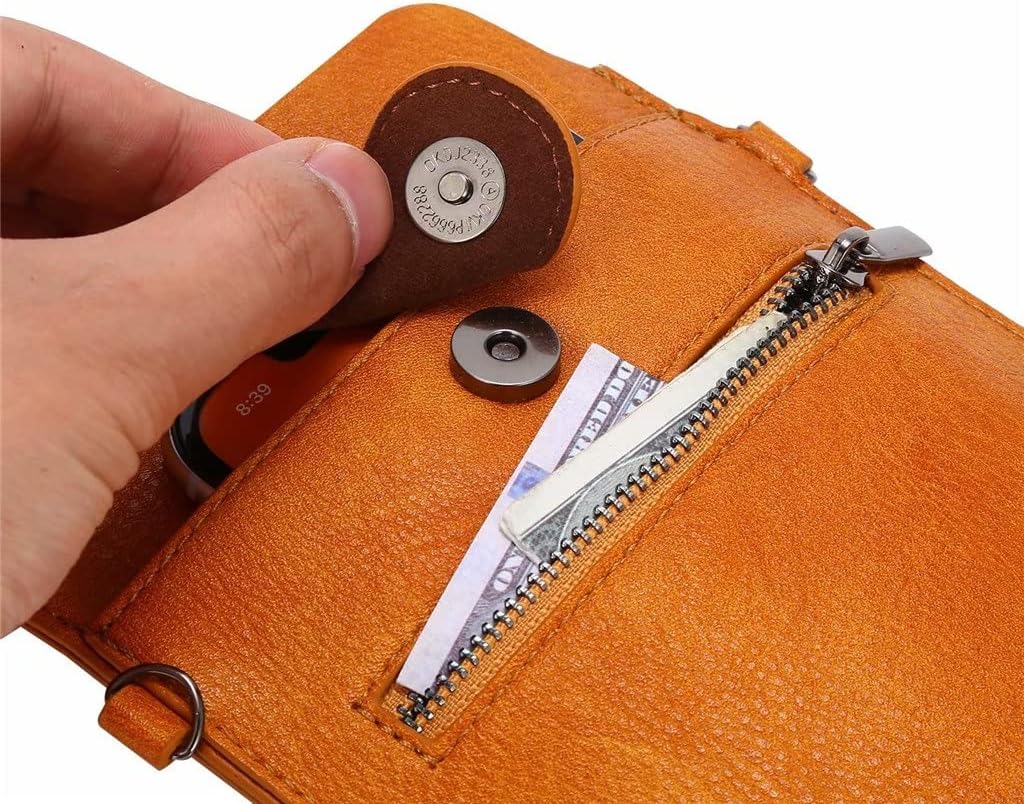 Leather Crossbody Women Men Bag Shoulder Belt Phone Case Lady Small Wallet