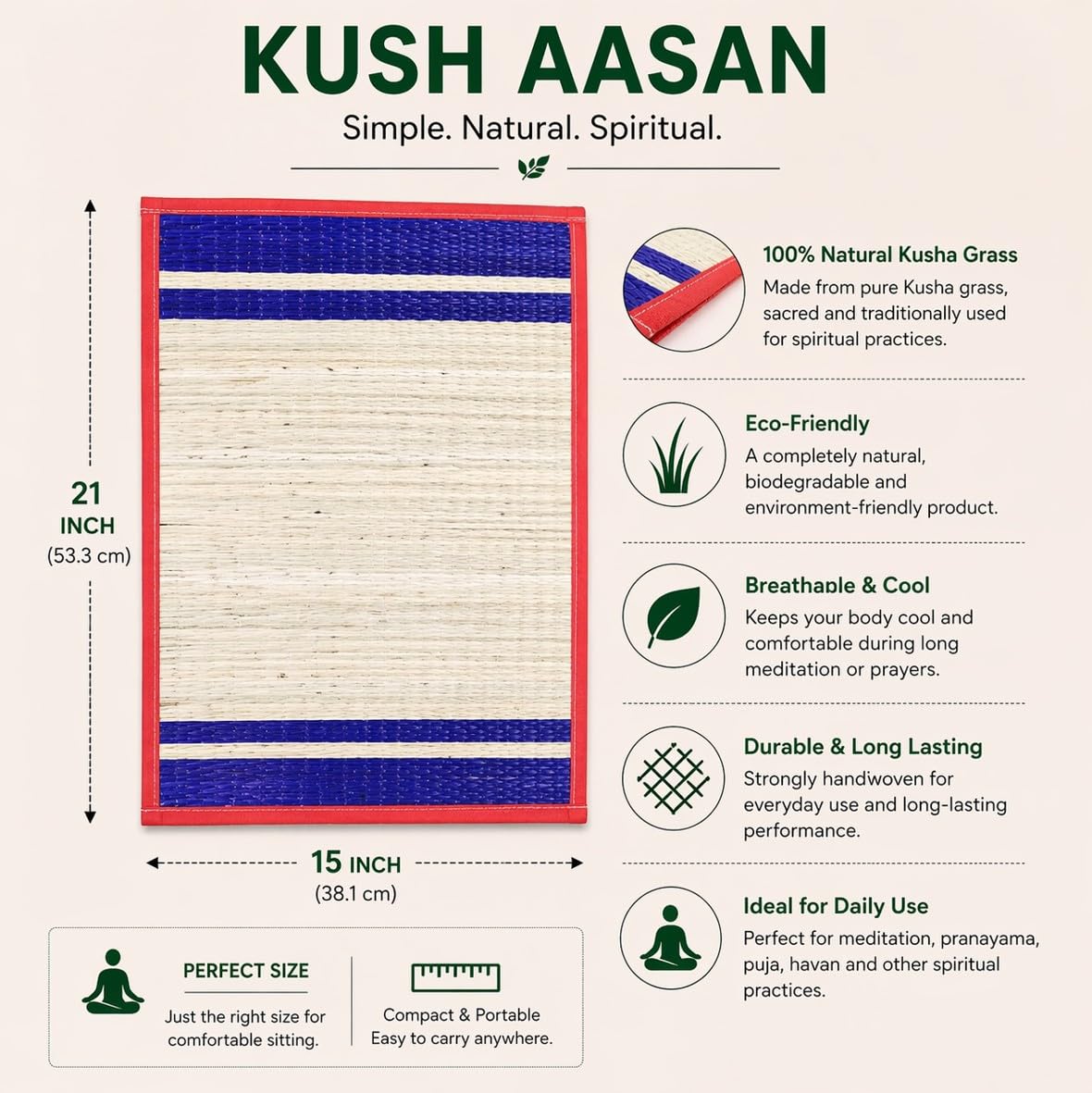 Kusha Grass Mat - Pooja Aasan for Meditation -6 Kusha Grass Mat - Pooja Aasan for Meditation -6