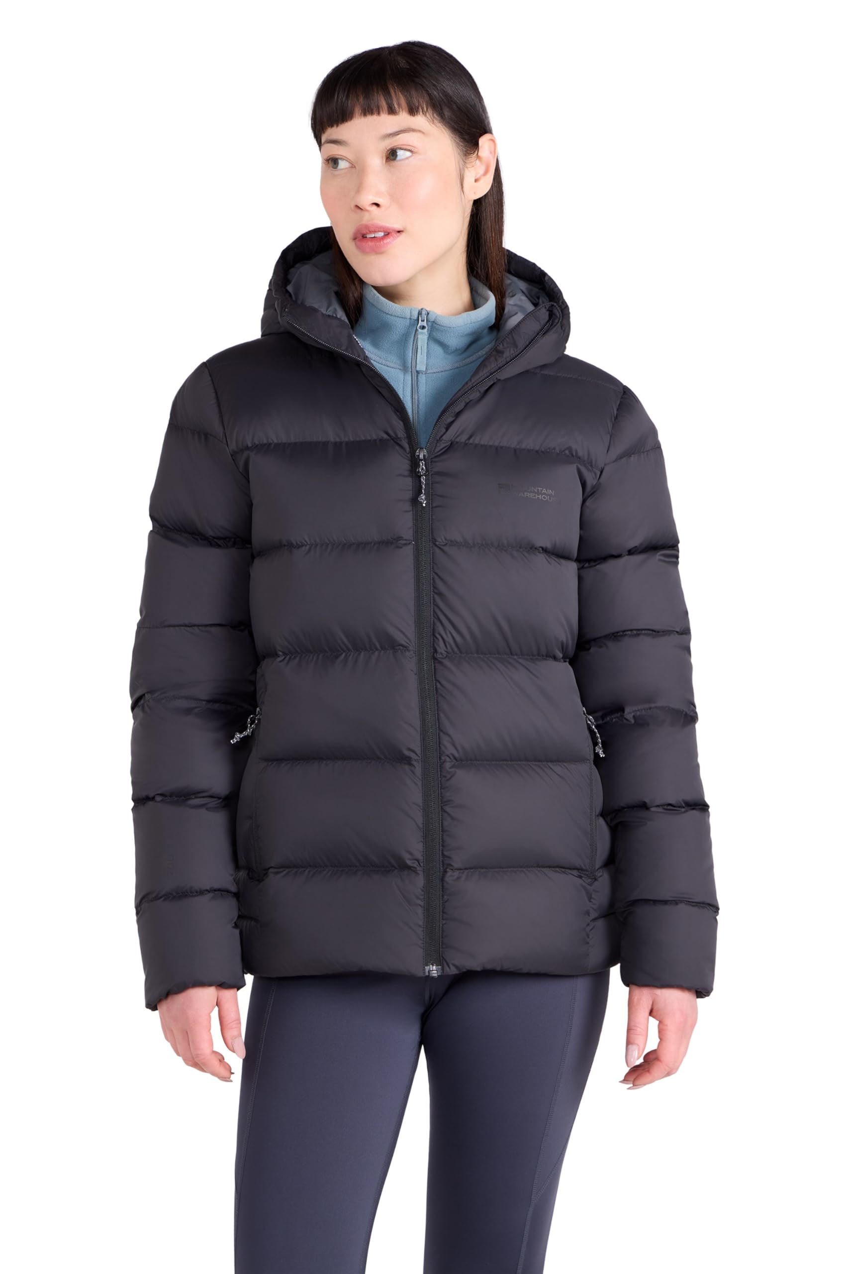 Mountain Warehouse Women's Black 'Stratus' Extreme Down Packable Warm Full Zip Water Resistant Jacket In | Size: 10