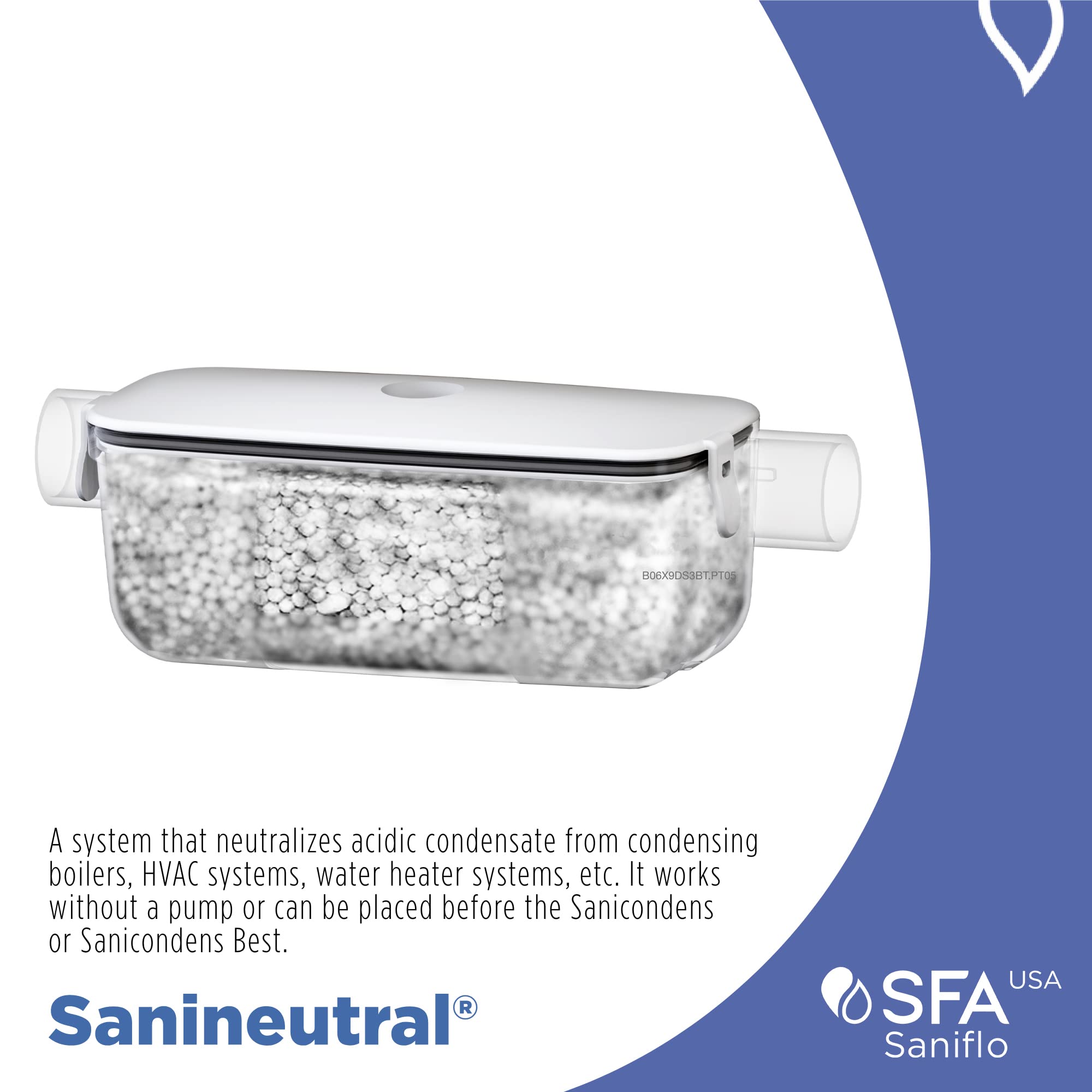 SANIFLO Kit di neutralizzazione della condensa, bianco, 6,75 x 4,5 x 11,5