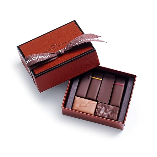 La Maison Du Chocolat Caja de regalo de chocolate negro y con leche premium - 6 piezas de chocolate francés gourmet