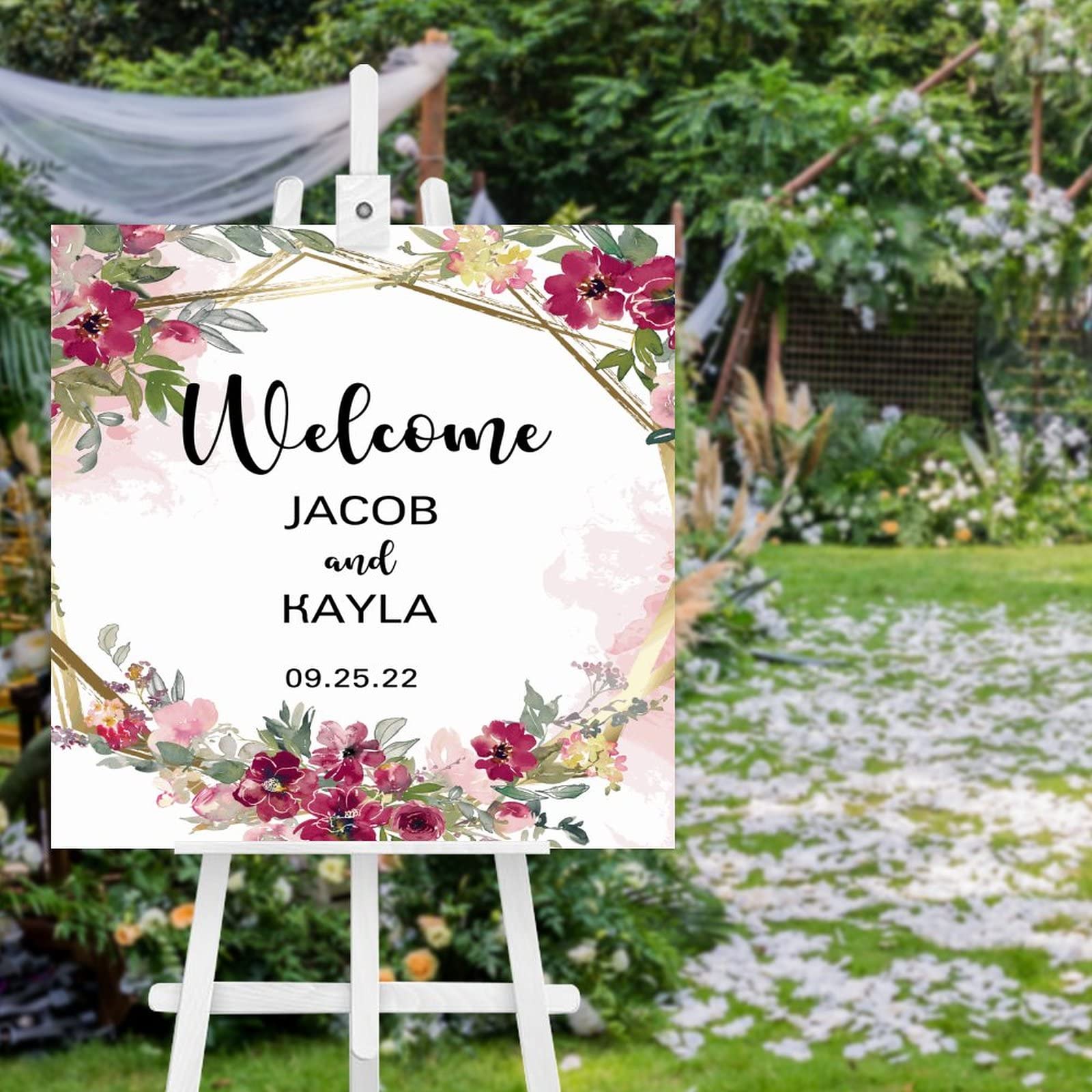 Panneau mariage bois personnalisé pour une cérémonie laïque nature