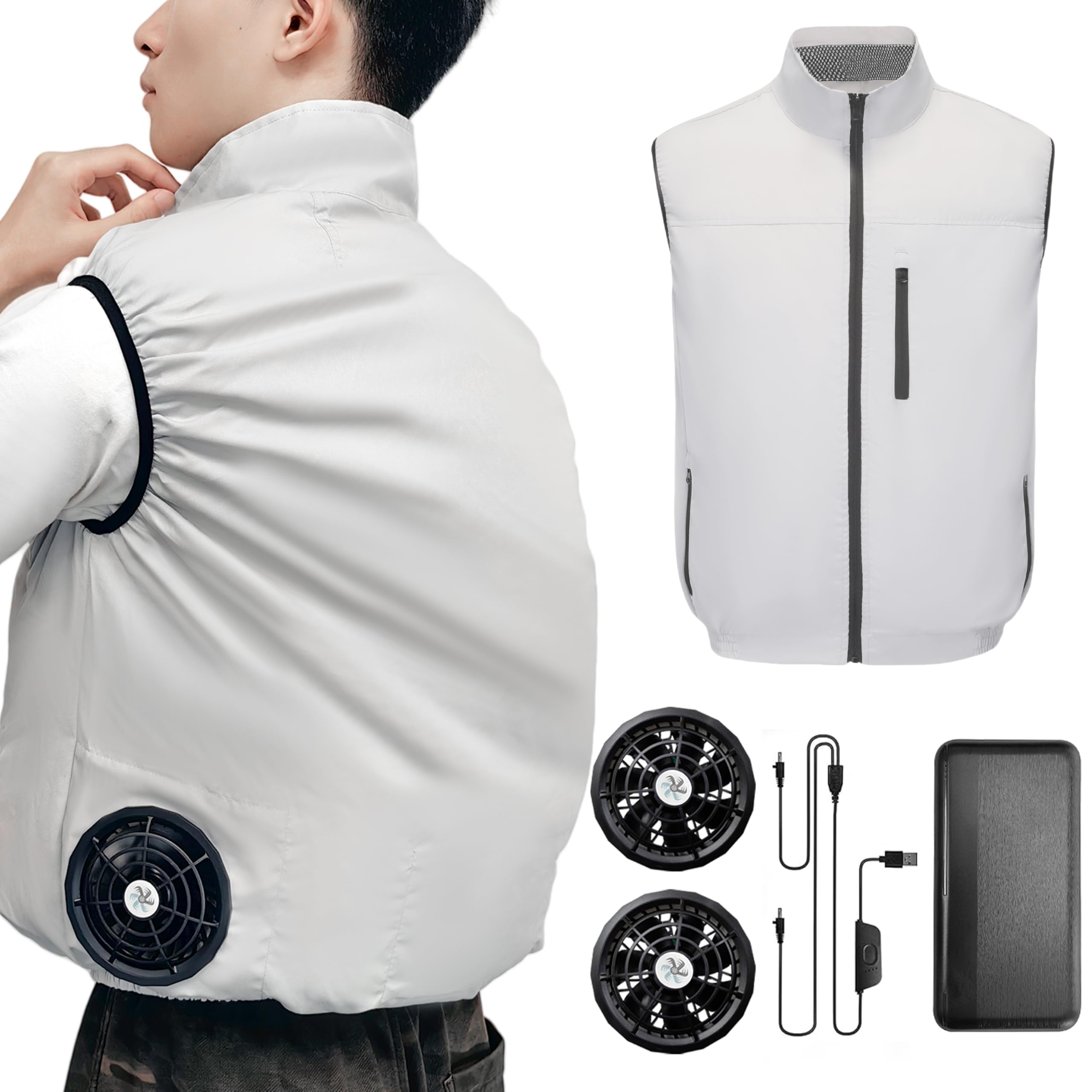 空調冷風服 ベスト UVカット 作業服　XL 大風量ファン＆高出力バッテリー 楽天市場】【2025年新作40V】楽天1位 空調ウェア バッテリー