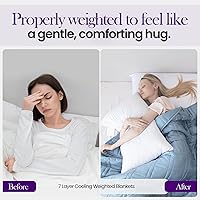 Vista 5 de Manta de lujo con peso refrescante de puntada reforzada con 100% viscosa de 300 hilos, derivada de bambú, mantas con peso de enfriamiento de 7 capas