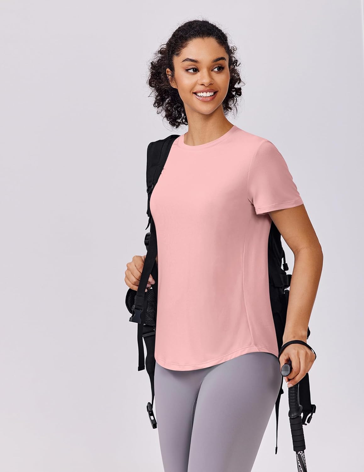 PINSPARK Soft Workout Tops for Women Short Sleeve UV Protection Shirt Quick Dry Athletic Hiking Travel Basic Tee Shirts - Image 6