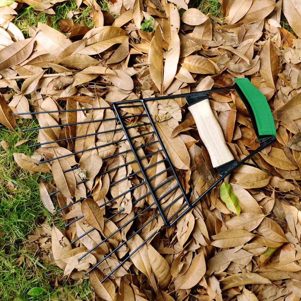 Altdorff Stahl-Laubschaufeln, Handrechen zum Aufheben von Blättern, stabiler großer Laubgreifer für den Garten, Laubbesen zum Aufheben von Blättern, Sammeln von Müll und mehr