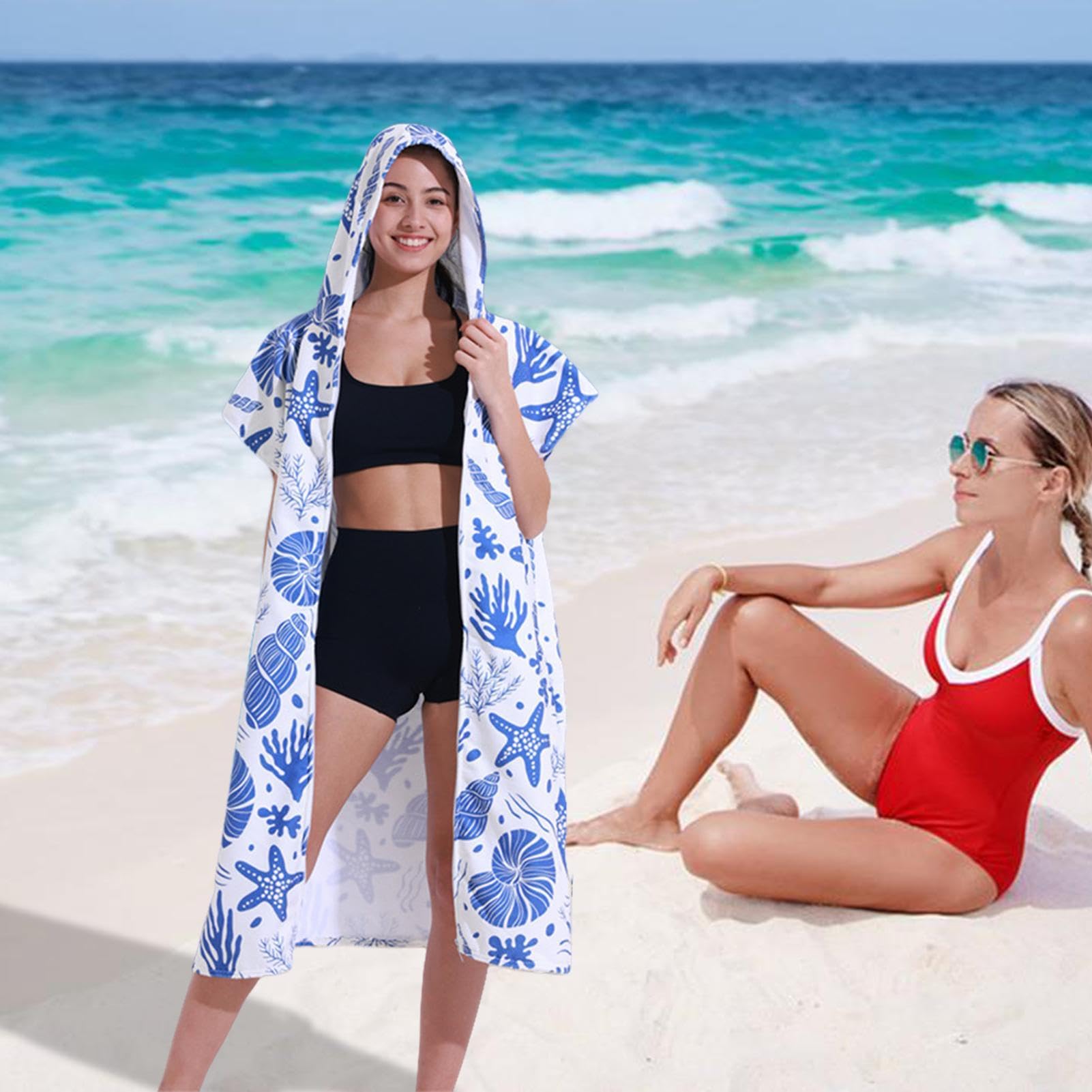 Teli da spiaggia per adulti coperta oversize mantello accappatoio