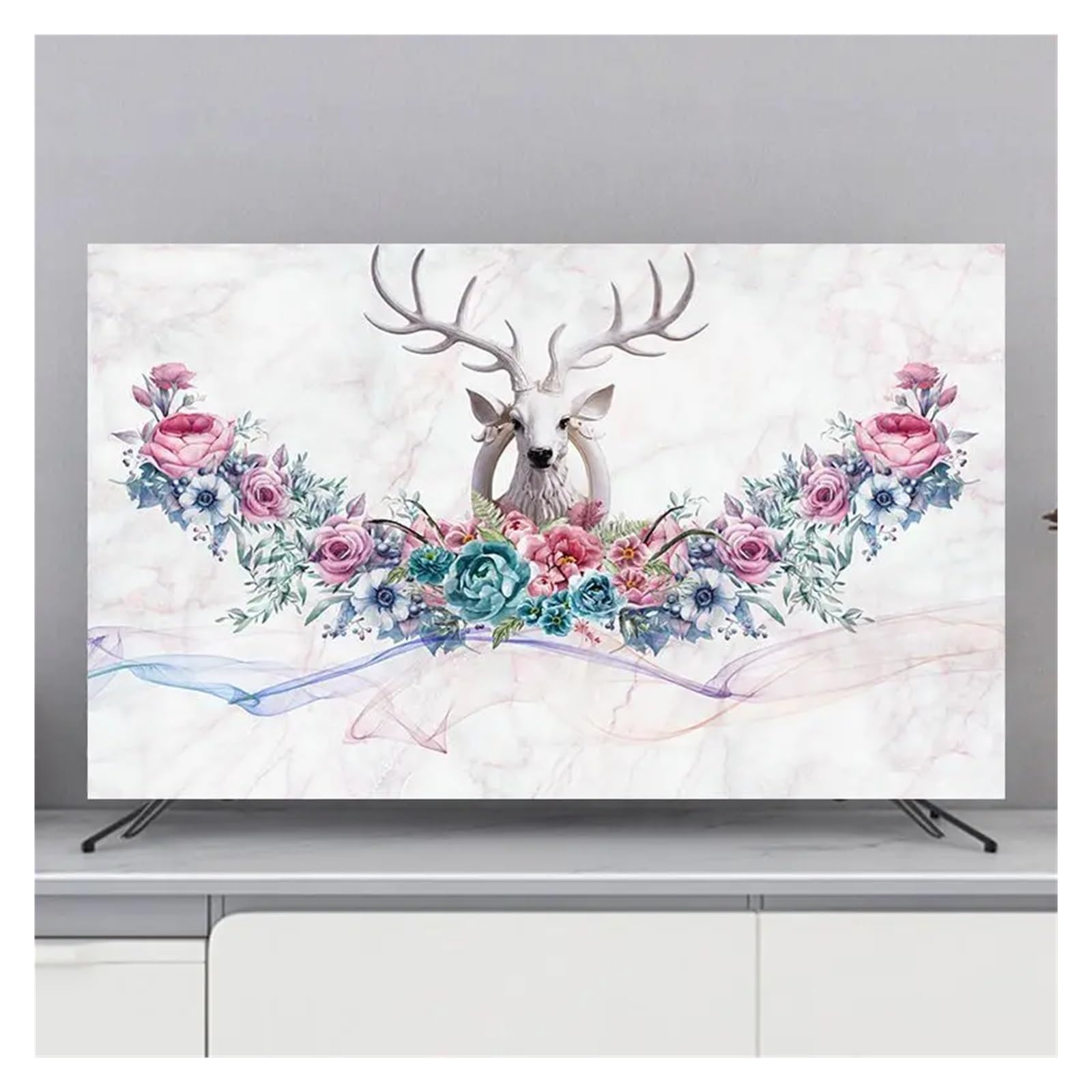 Tv Covers Wind TV Cover Interior Decoration Dustproof Suitable For 24"32"43"50"55"60"65"70"75" Hanging/desktop/curved Universal for home(Color6,For 49-52 inch TV)