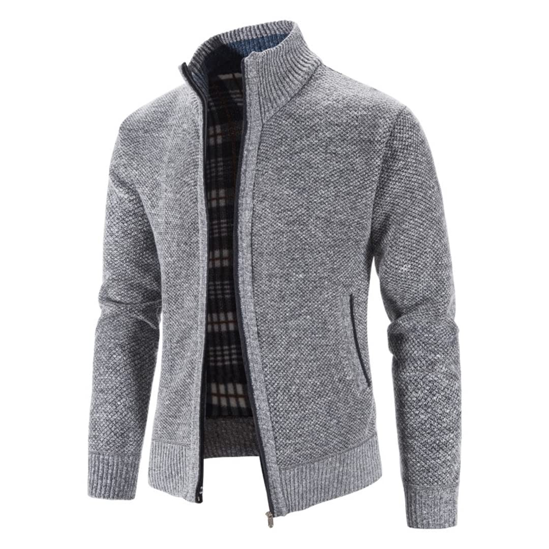 Suéter de punto de los hombres Moda Slim Fit Cardigan Causal Suéteres Abrigos Sólido Solo Breasted Cardigan