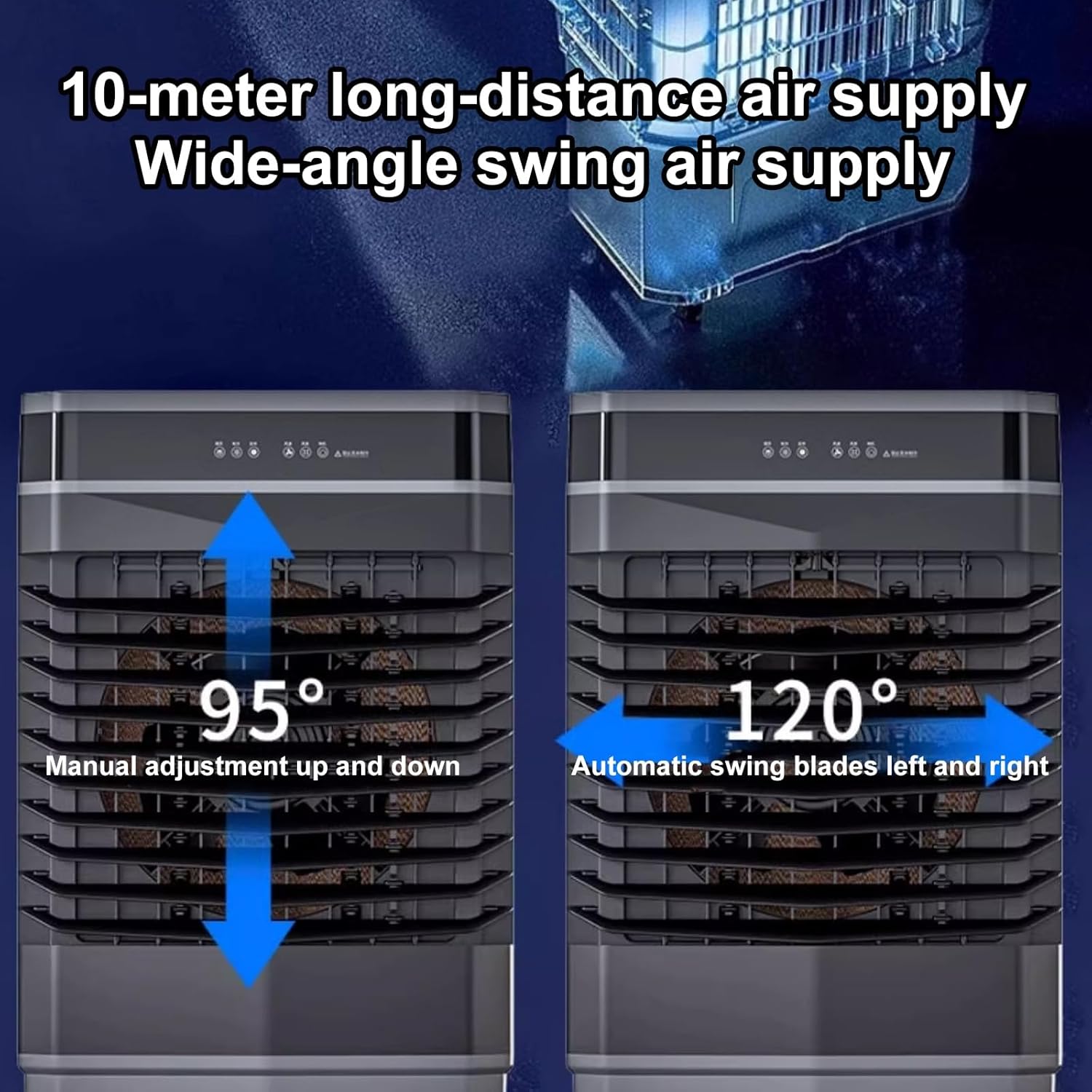 Portable Evaporative Air Cooler with Large Water Tank and Ice Packs for Home and Office Cooling