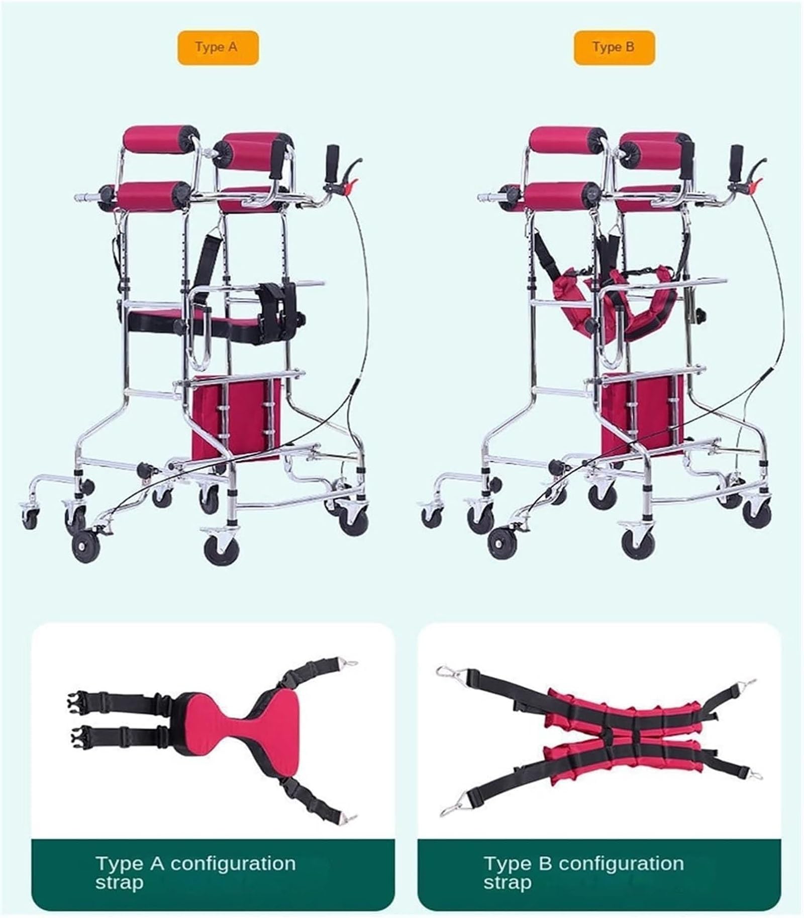 Deambulatore Per Adulti Con Sedile, 8 Ruote, Dispositivo Di Riabilitazione A Piedi Walker Anti-backward Rollover Shelf Tool Anziani Stroke Hemiplegia Walker
