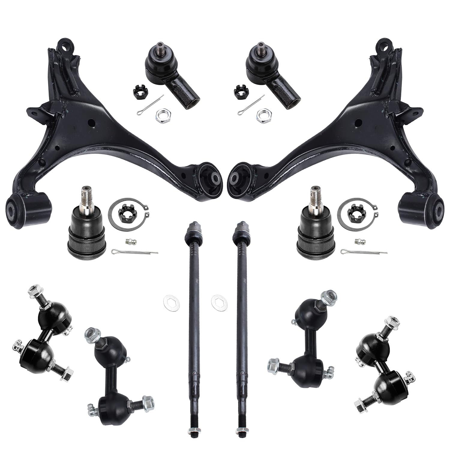 Tie Rod End & Sway Bar Link Kit For 2001-2005 Honda Civic – 4-Piece Set – Front Left/Right – Improves Steering & Stability
