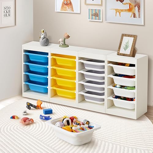 Miniatura 6 de Beright Combinación de almacenamiento con contenedores, organizador de almacenamiento de juguetes para niños, organizador multiusos para niños para