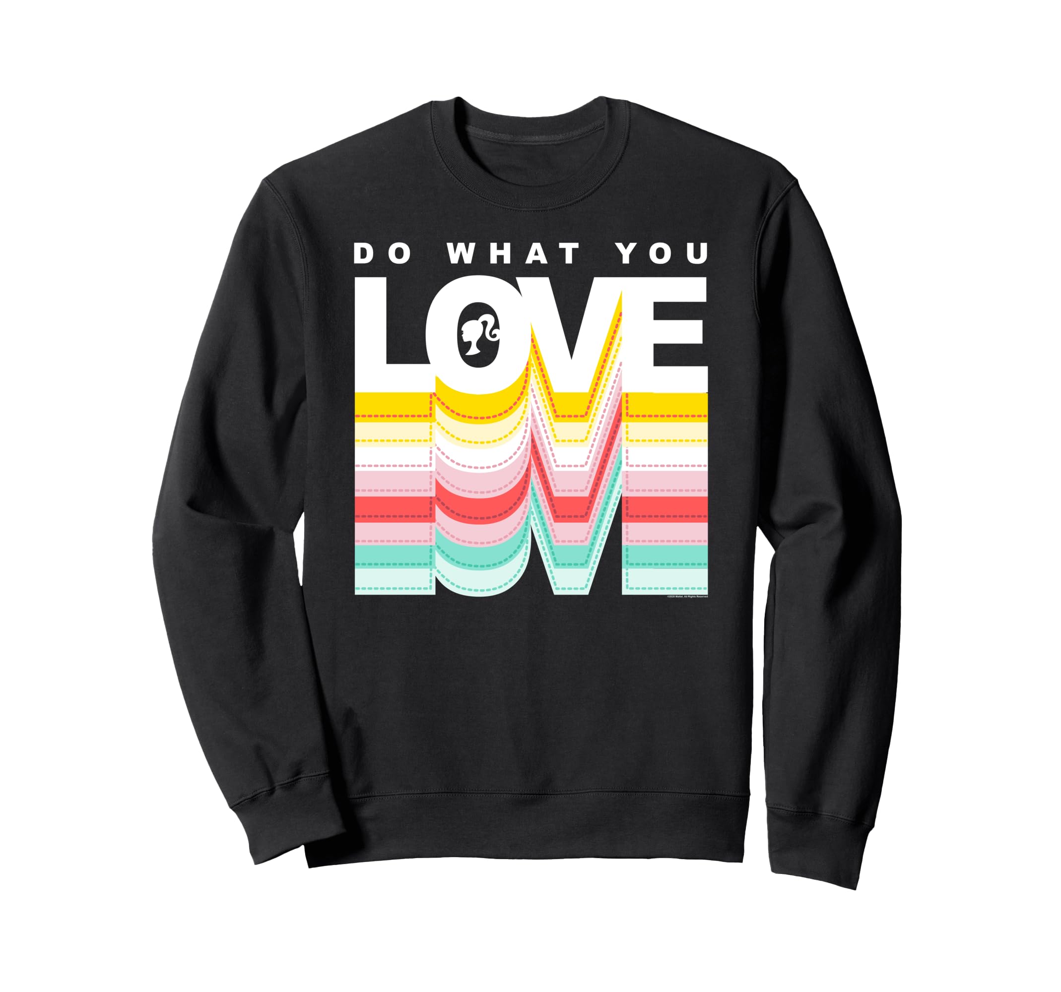 Sweatshirt Barbie Valentines Do What You Love pull imprimé mode rose