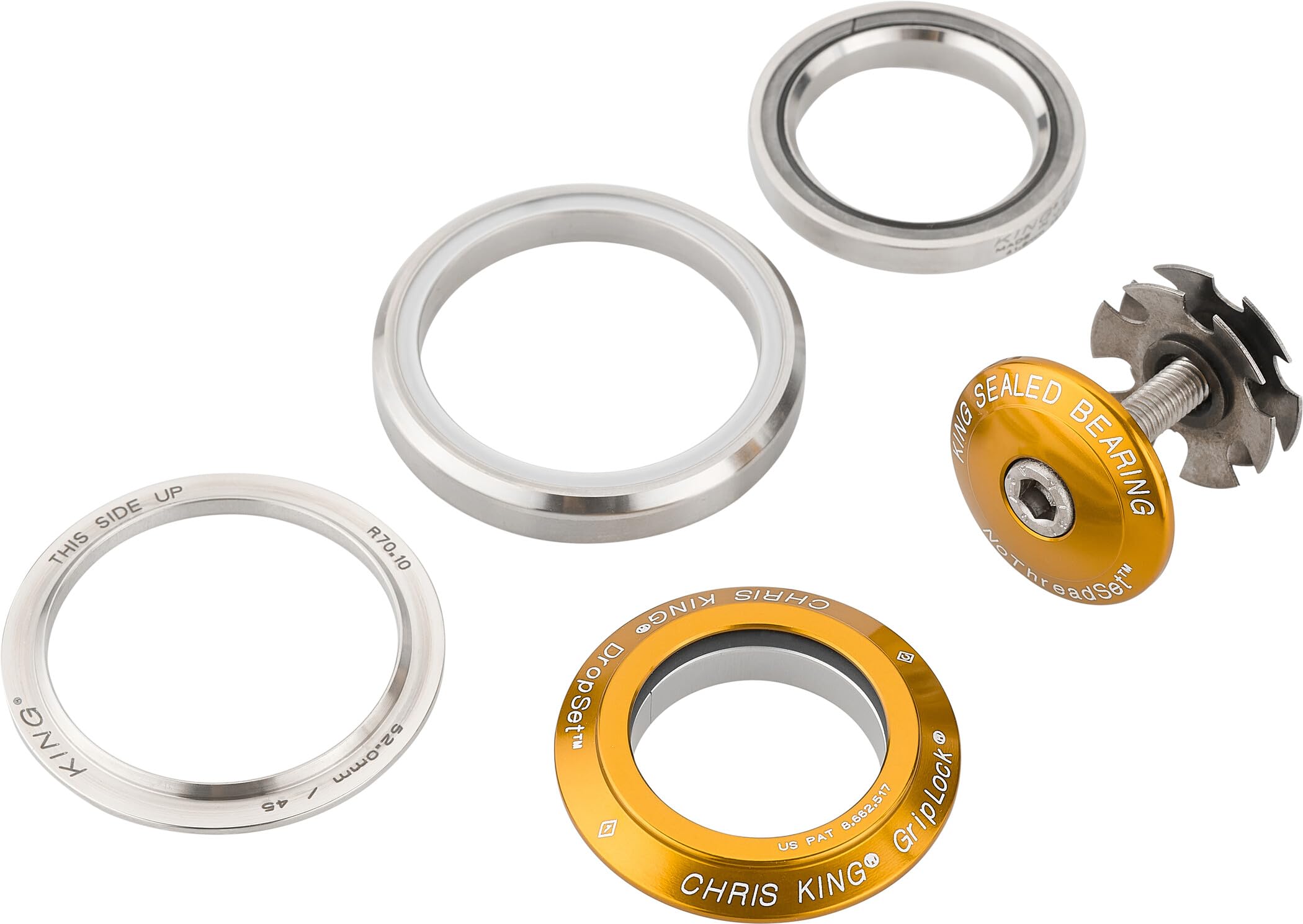 CHRIS KING ヘッドパーツ　DROPSET5 ゴールド CHRIS KING ヘッドパーツDROPSET5 ゴールド