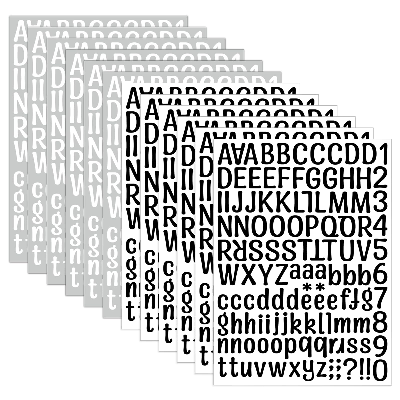 12 Sheets Alphabet Stickers, 1512 Pcs Self-Adhesive Vinyl Alphabet &amp; Number Decals, Mailbox Number Labels for DIY Crafts Art Making, Signs, Notebooks, Classroom Decor, Doors