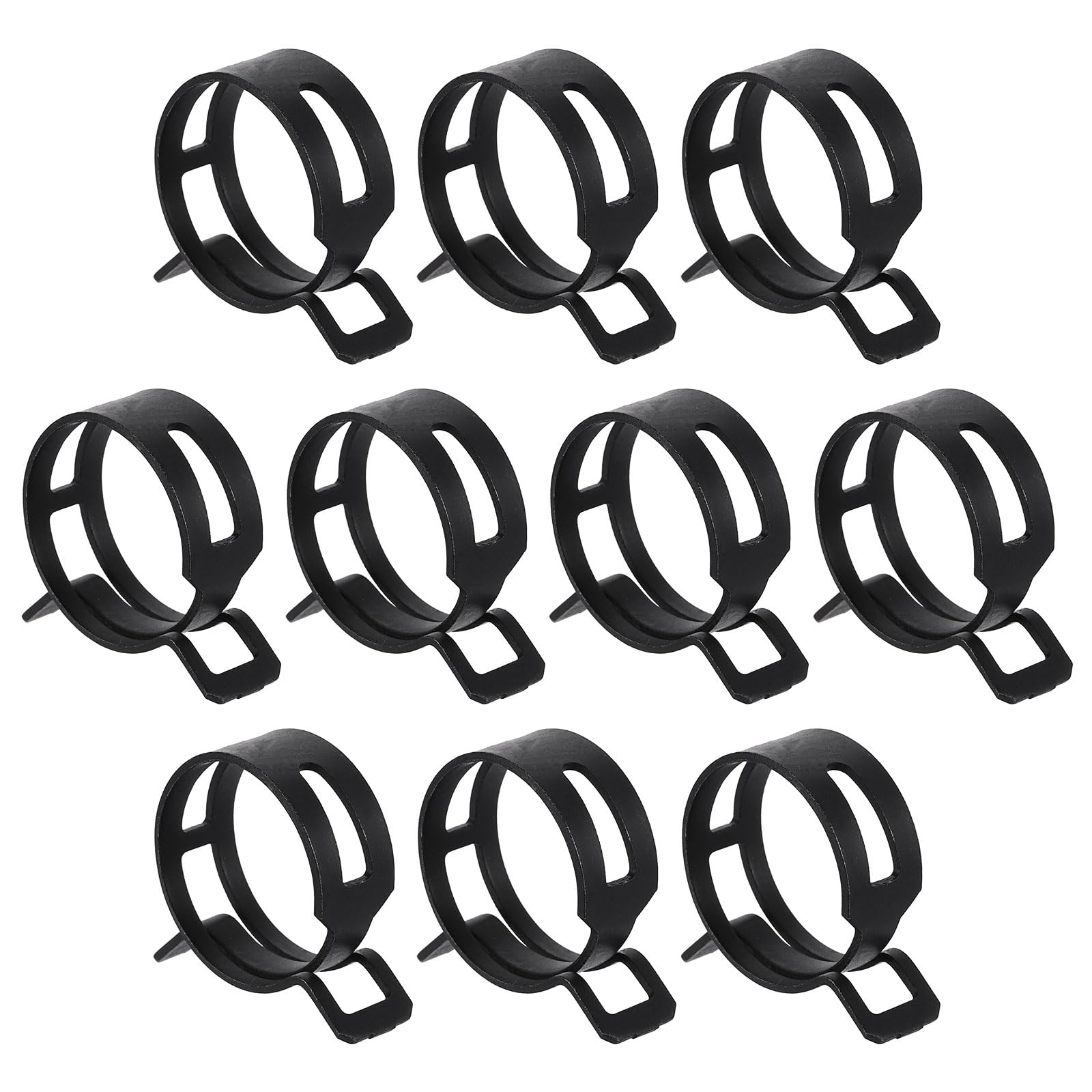 sourcing map 10pcs Spring Band Type Hose Clamps 32mm Fuel Line Hose Spring Clip Silicone Vacuum Hose Pipe Clamp Low Pressure Tube Clip Fastener, Black