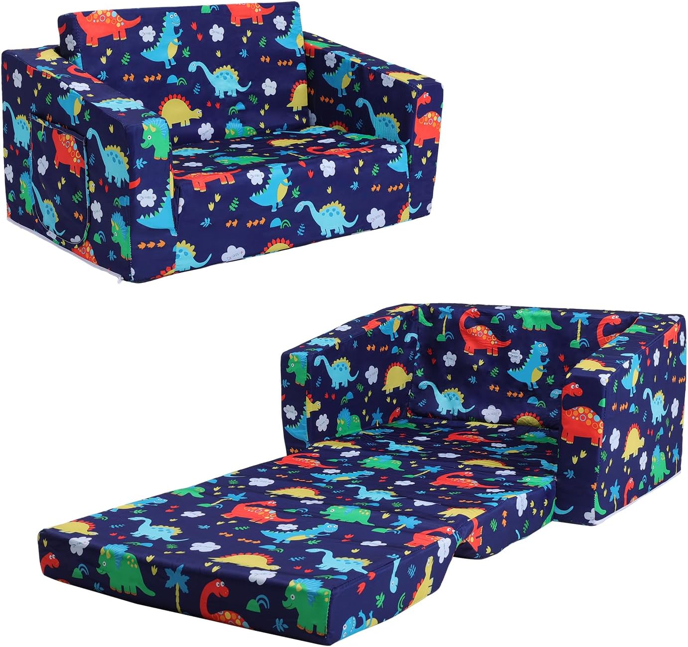 decalsweet Foldable Kids Sofas Couch 2 in 1 Children