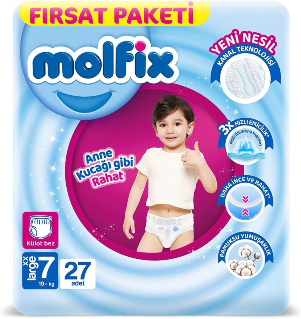 Molfix Külot Bez Fırsat Paketi 7 Beden 19+ Kg 27 Adet