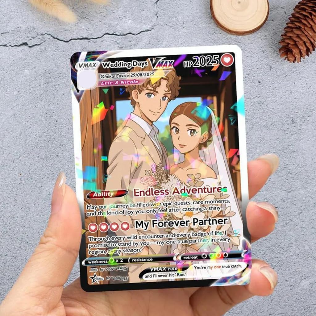 Personalized Anniversary Card from Cartoon Anime Couple Photo, Gifts for Couples Valentines Cards, Romantic Card Gift for Boyfriend Girlfriend, Couple Keepsakes, Valentine’s Day Anniversary 1 - Image 6