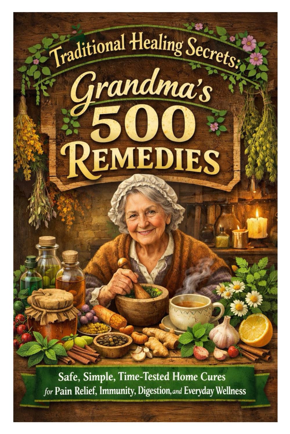 Traditional Healing Secrets: Grandma’s 500 Remedies: Safe, Simple, Time-Tested Home Cures for Pain Relief, Immunity, Digestion, and Everyday Wellness