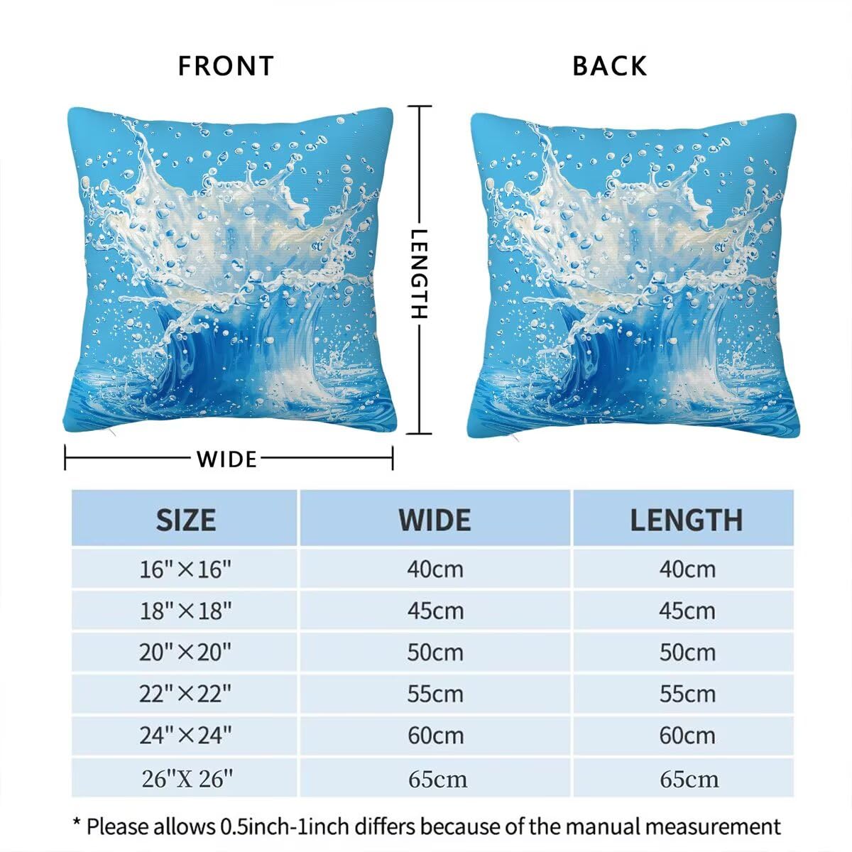 Federe Cuscini Divano 55x55 cm, Blu Navy Cuscini per Divano, Velluto Federe Cuscino Letto Impermeabili Set da 4, Copricuscini Estate Motivo con Cerniera Invisibile Design per Sofá, Regalo Donna D-65