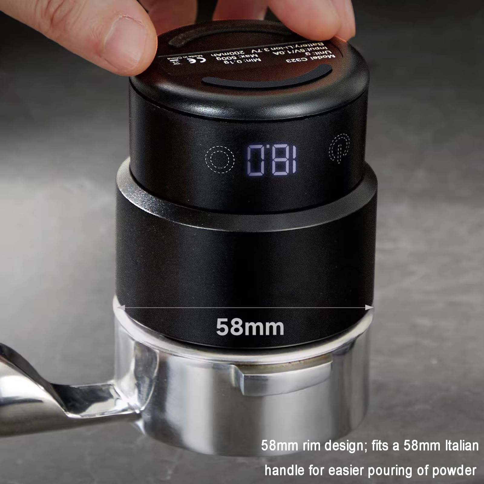 Taza dosificadora de café con báscula, herramienta electrónica de peso para espresso, pantalla digital LED, recargable, capacidad de hasta 500 g, ideal para verter y gotear café