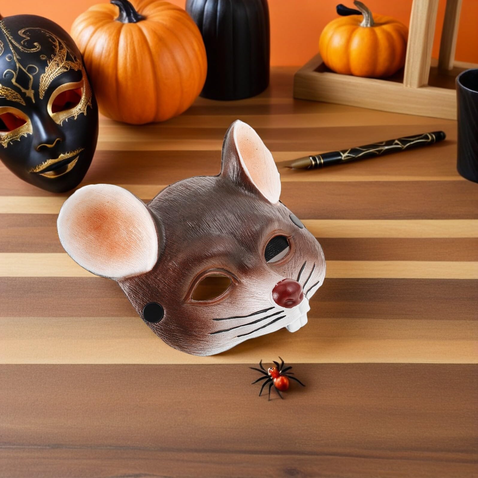 3 Pezzi Maschere a Forma di Roditore in Schiuma PU Grigio Chiaro Grigio Scuro Marrone per Adulti Maschere Realistiche per Carnevale Halloween Feste in Maschera e Cosplay