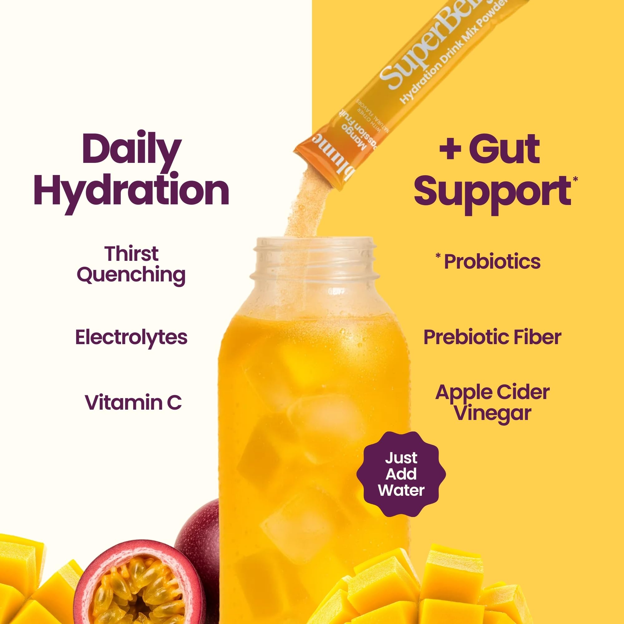 Blume SuperBelly Mango Passion Fruit, Gut Health + Hydration, 15 Sticks — Amazon image 3