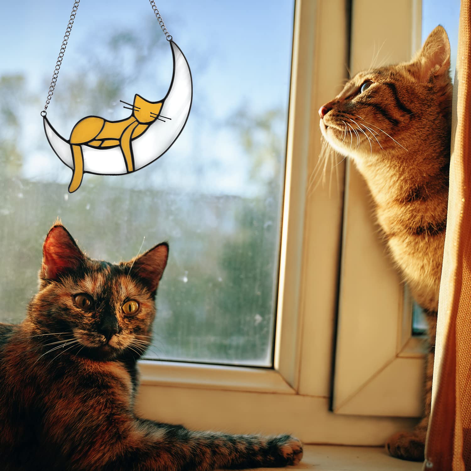 猫ステンドグラスかけ