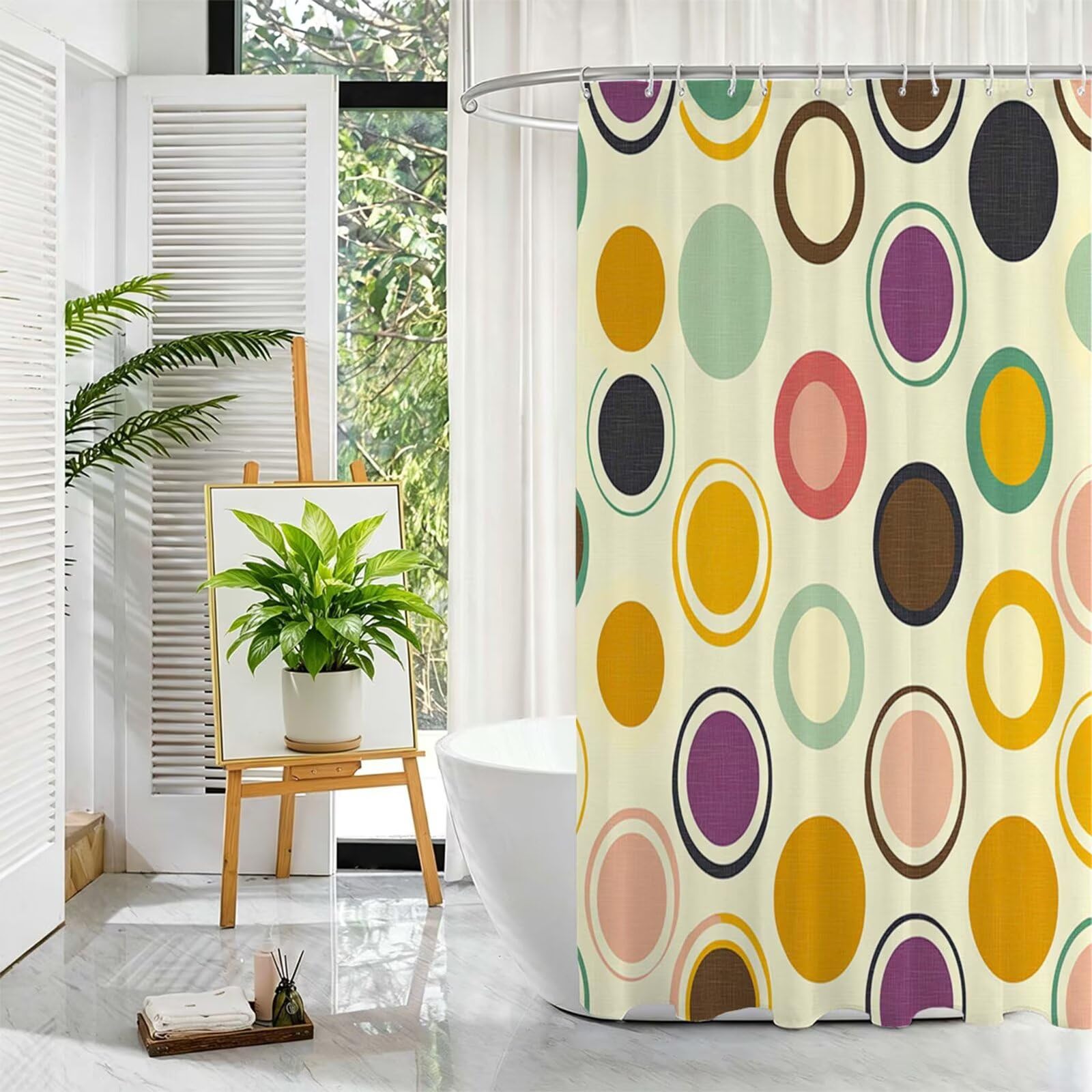 Rideau de Douche Crème, Rideau Douche 200x250cm L-103