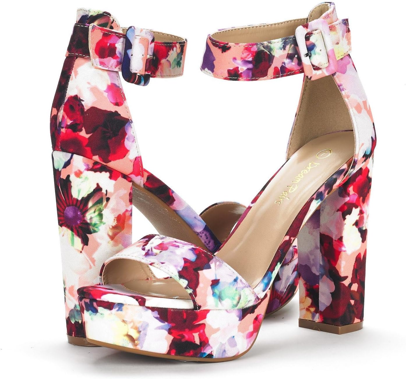 DREAM PAIRS Women's Platform Heel Sandals, Open Toe Ankle Strap Heel Fashion Wedding Party Dress Sandals Shoes