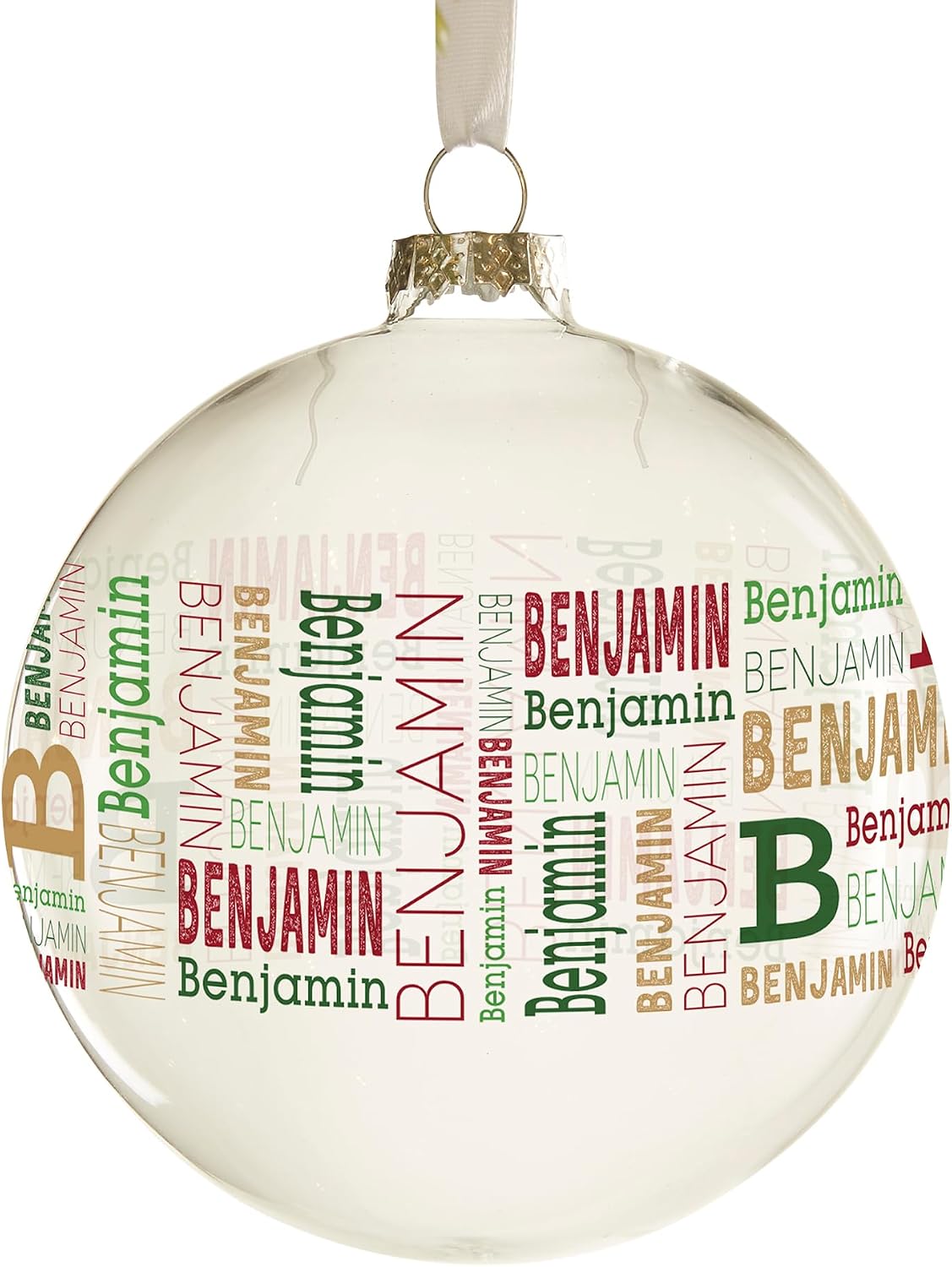 Personalization Universe Christmas Repeating Name Personalized Glass Bulb Ornament