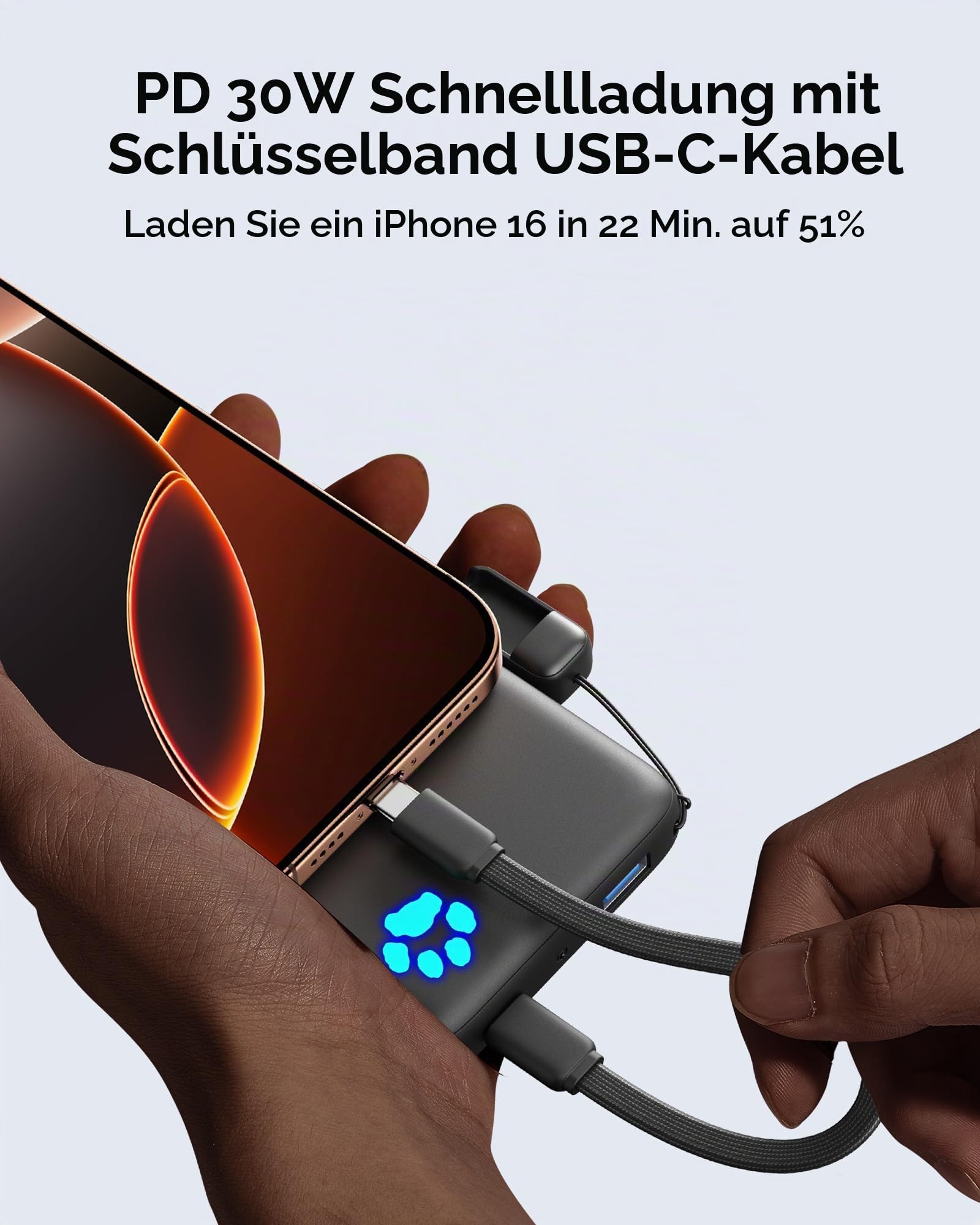 INIU 30W Magnetische Power Bank, Qi2-zertifizierte 10000mAh Travel Backpacking Essential Externe Batterie, 30W Schnelllade-Powerbank Kleine-Tragbares Ladegerät für iPhone 16/15/14/13/12/Pro/Max, Blau