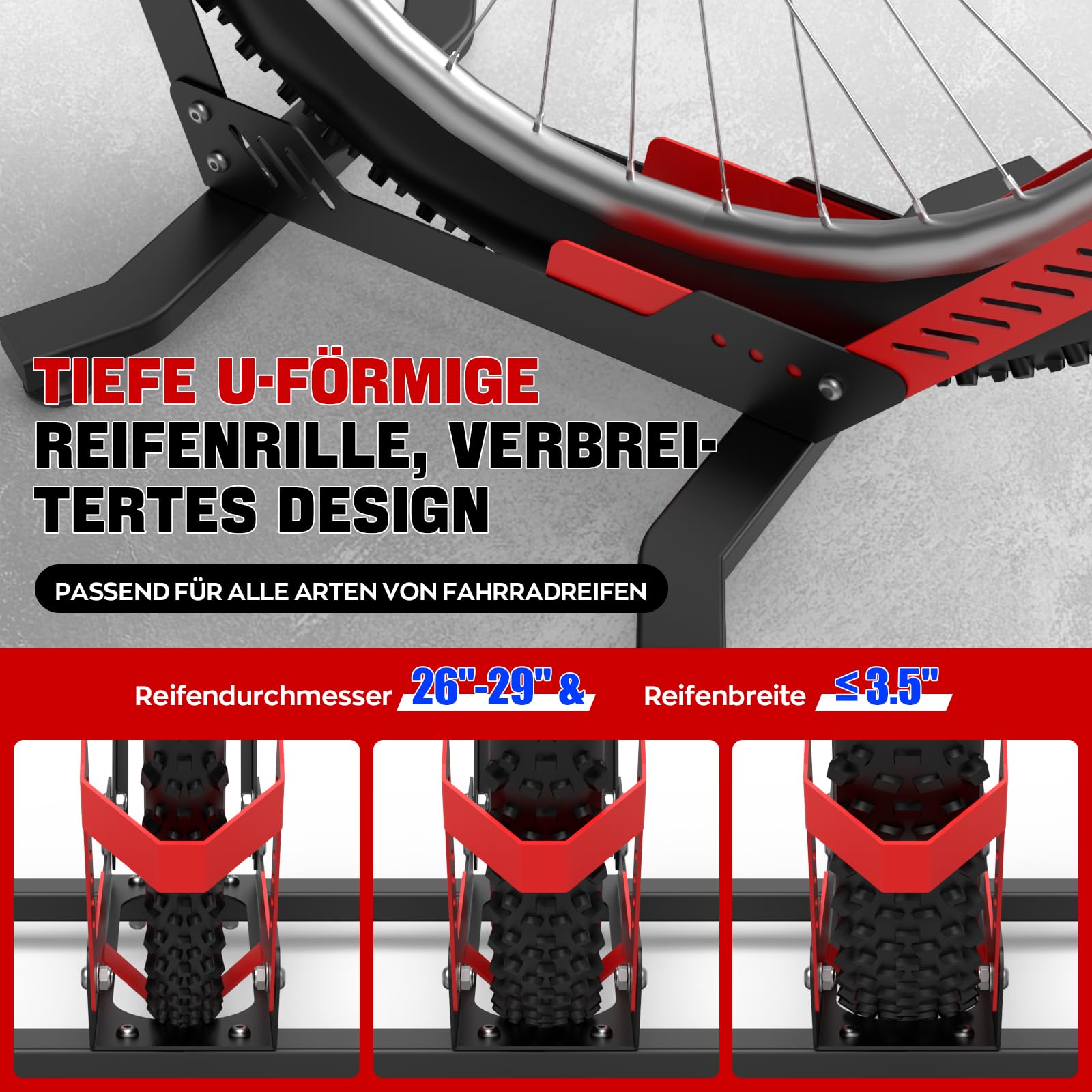 Support Vélo Sol Professionnel - Pour Vélos 24" à 29" (VTT, électrique, Route) - Stable Et Robuste - Garage, Maison, Magasin