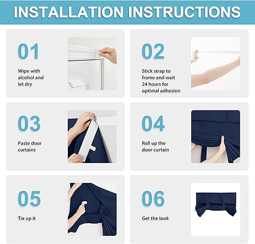 Miniatura 3 de RYB HOME - Cortina opaca para puerta francesa, brinda privacidad y aislamiento térmico, para puerta principal, vidrio o patio, 34 pulgadas de ancho