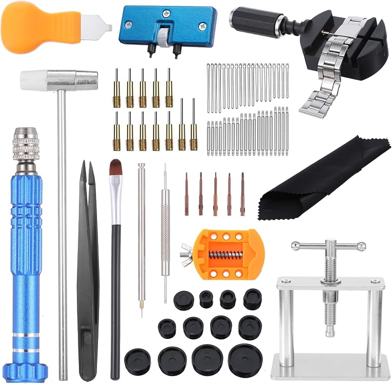 Watch Repair Kit, Watch Press Tool Set, Watches Battery Replacement Tool Set, Watches Link Removal Kit - Repair Screwdriver, Tweezers