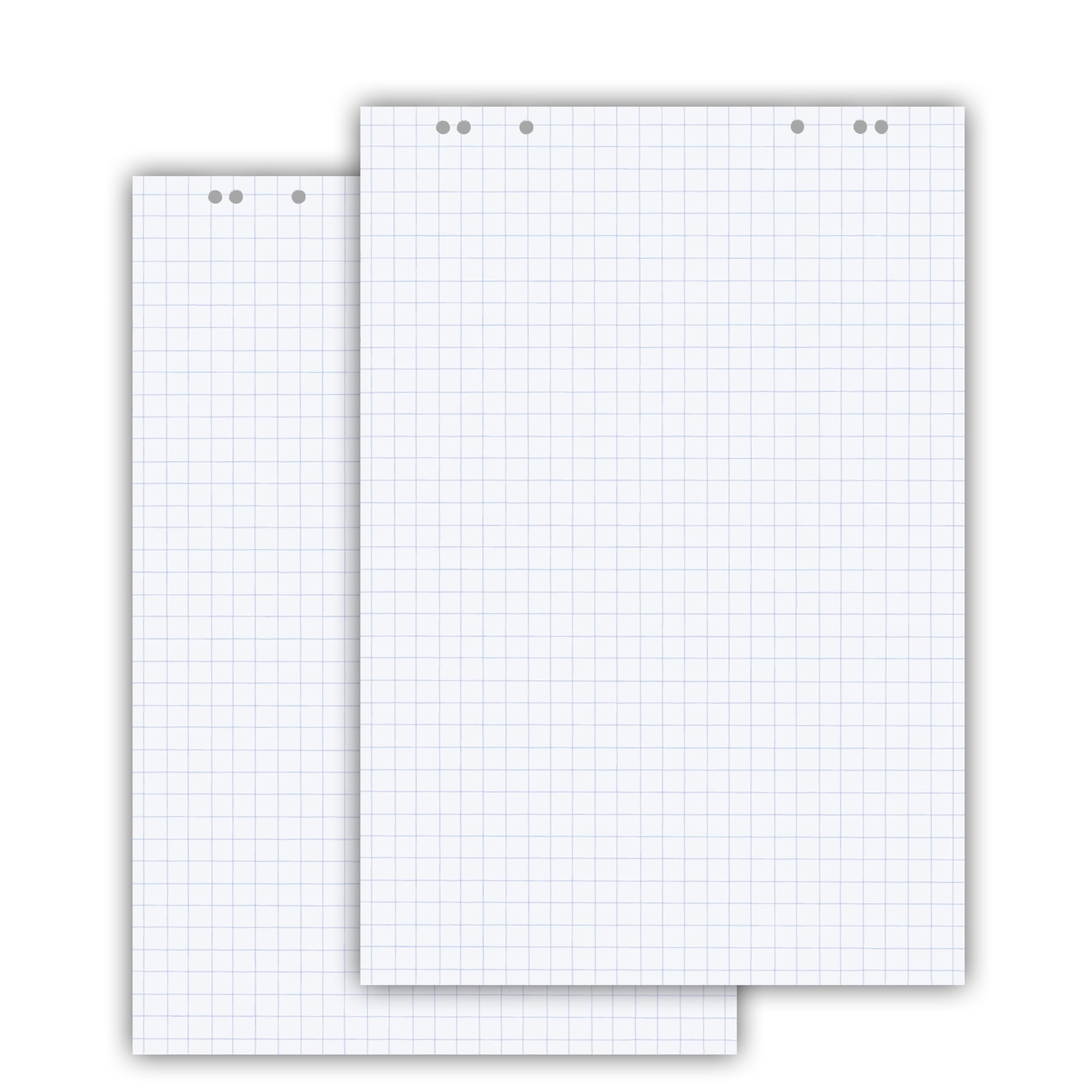 Conipa® - 2 blocs de papier pour tableau de conférence 68 x 99 cm blanc (carrés) 80 g/m² – 2 blocs de 20 feuilles – Papier pour tableau blanc pour tableaux et réunions (2 blocs quadrillés)