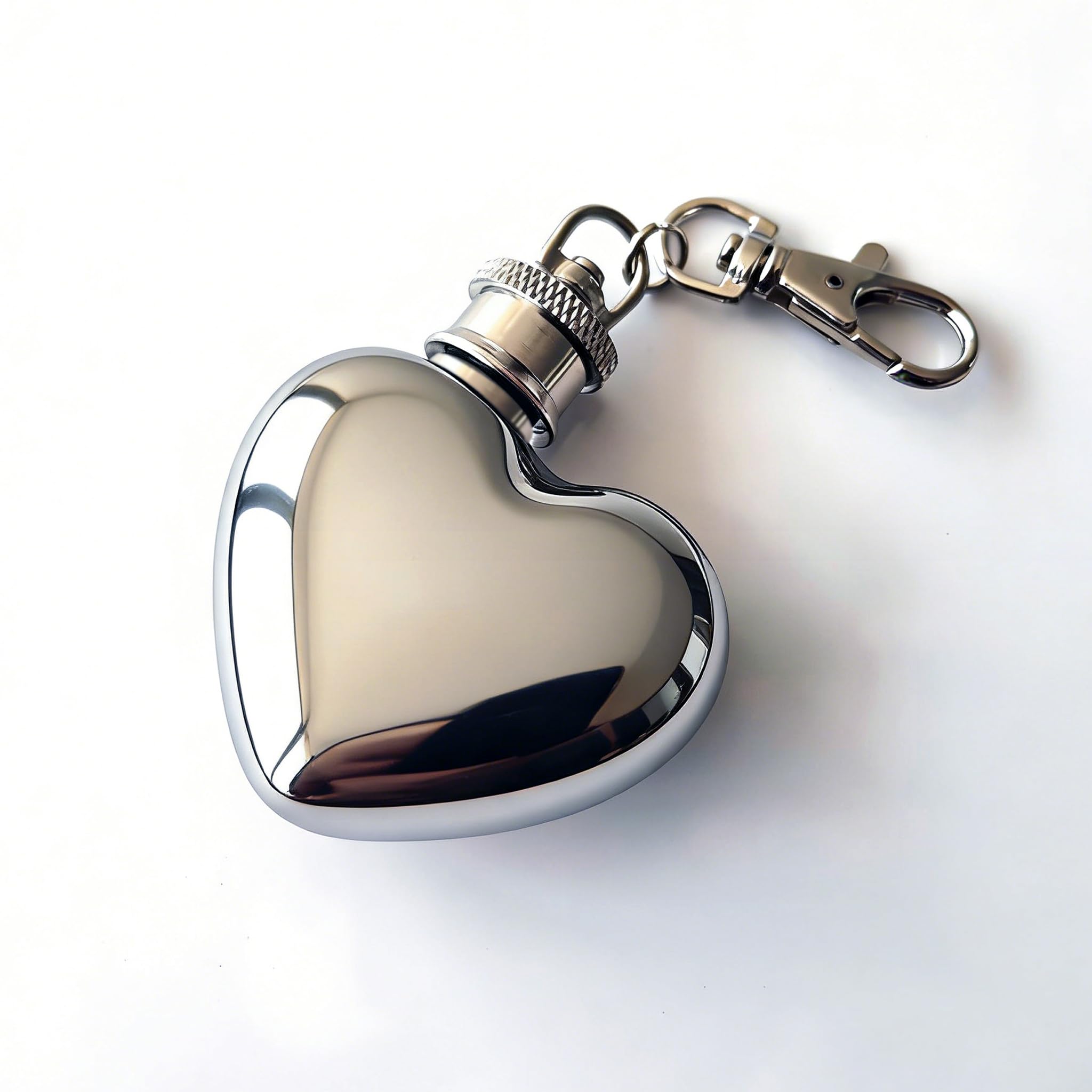 Amazon.com | CNFLASK Heart Shaped 1oz/30ml Keychain Flask Mirror