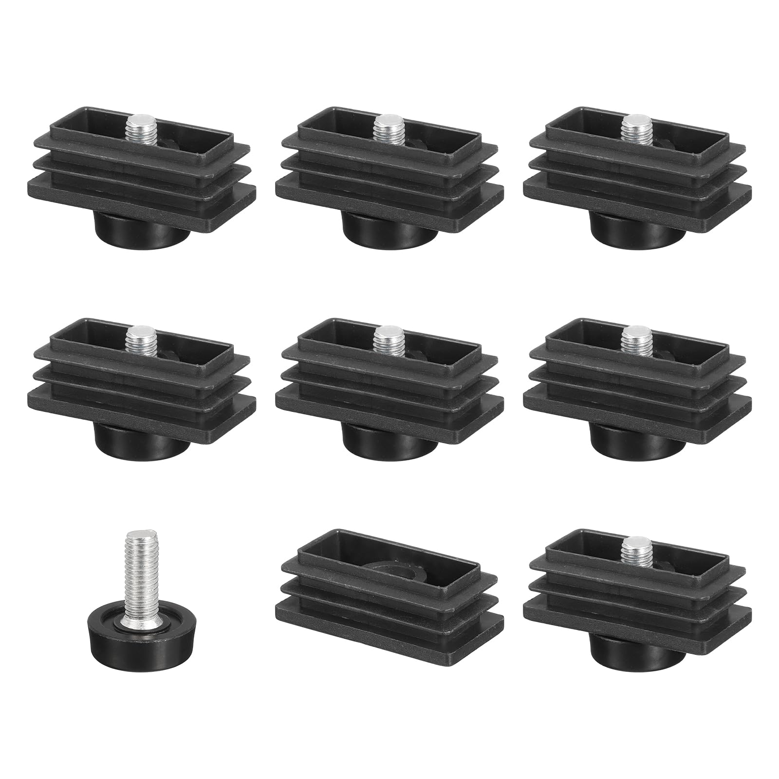 Uxcell Adjustable Leveling Feet - 25x25mm Square Insert, 8 Sets Furniture Levelers
