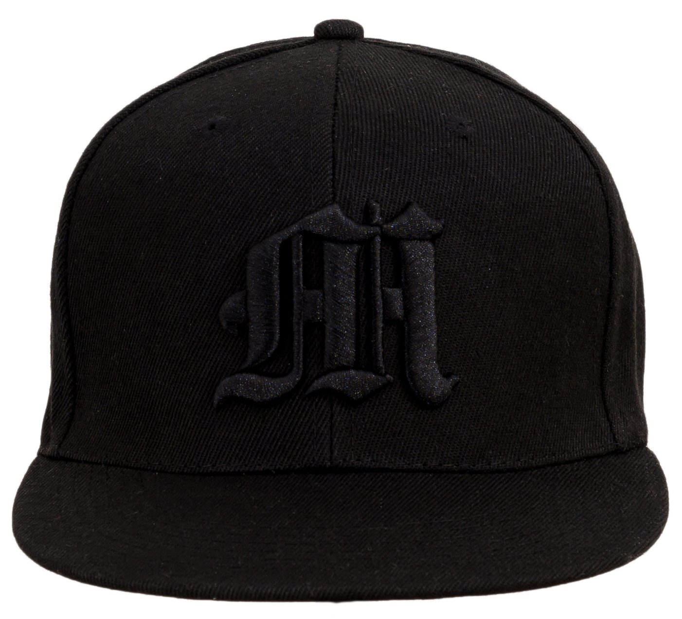4sold Snapback Hat with Raised 3D Black Embroidery Letter Baseball Cap Hip-Hop Cap Hat Headwear (M)