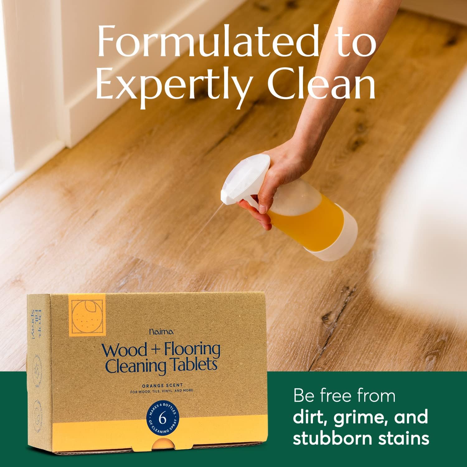 CLEANOMIC Wood and Flooring Tablets, Dishwasher Pods & Reusable Kitchen Cloth Bundle