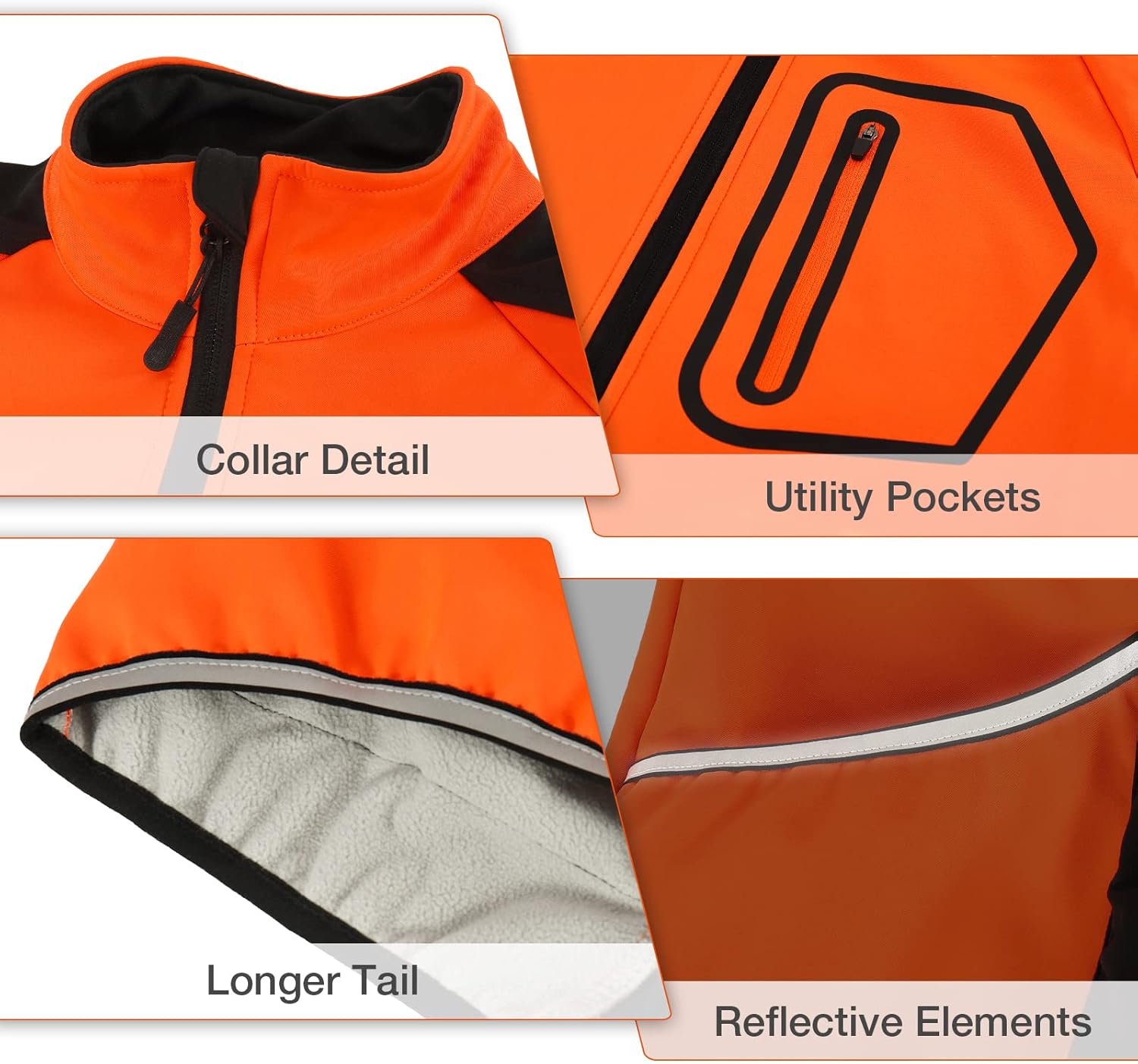 BERGRISAR Men's Cycling Jacket Winter Softshell Fleece Biking Jacket Thermal Running Windbreaker BG011 - Image 4