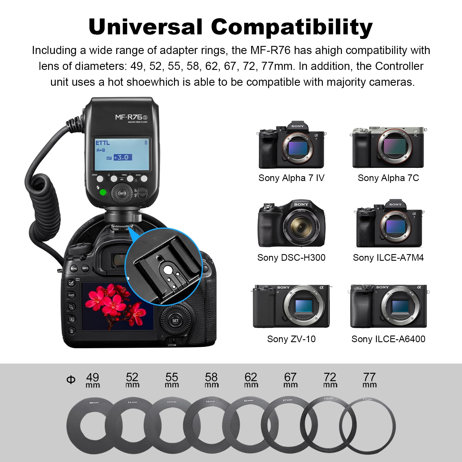 Amazon | GODOX MF-R76S TTL マクロリングフラッシュ SONY対応 リング