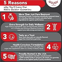 Vista 2 de Vegan Sugar Free Nitric Oxide Gummies with Beet Root, L-Citrulline, Hawthorn Berry, Pine Bark - Nitric Oxide Supplements for Men & Women (60 Count)