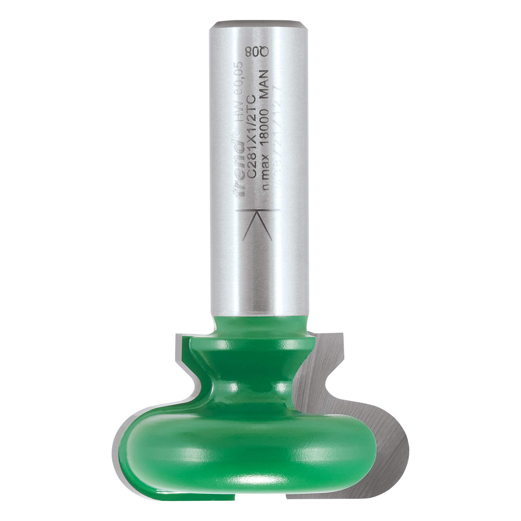 Trend CraftPro frez do uchwytów szuflad 1/2" 38 mm, R6,3 | Gładkie profile uchwytów szuflad: ostrza TCT z węglika, promień 6,3 mm, chwyt 1/2", 38 mm, C281X1/2TC