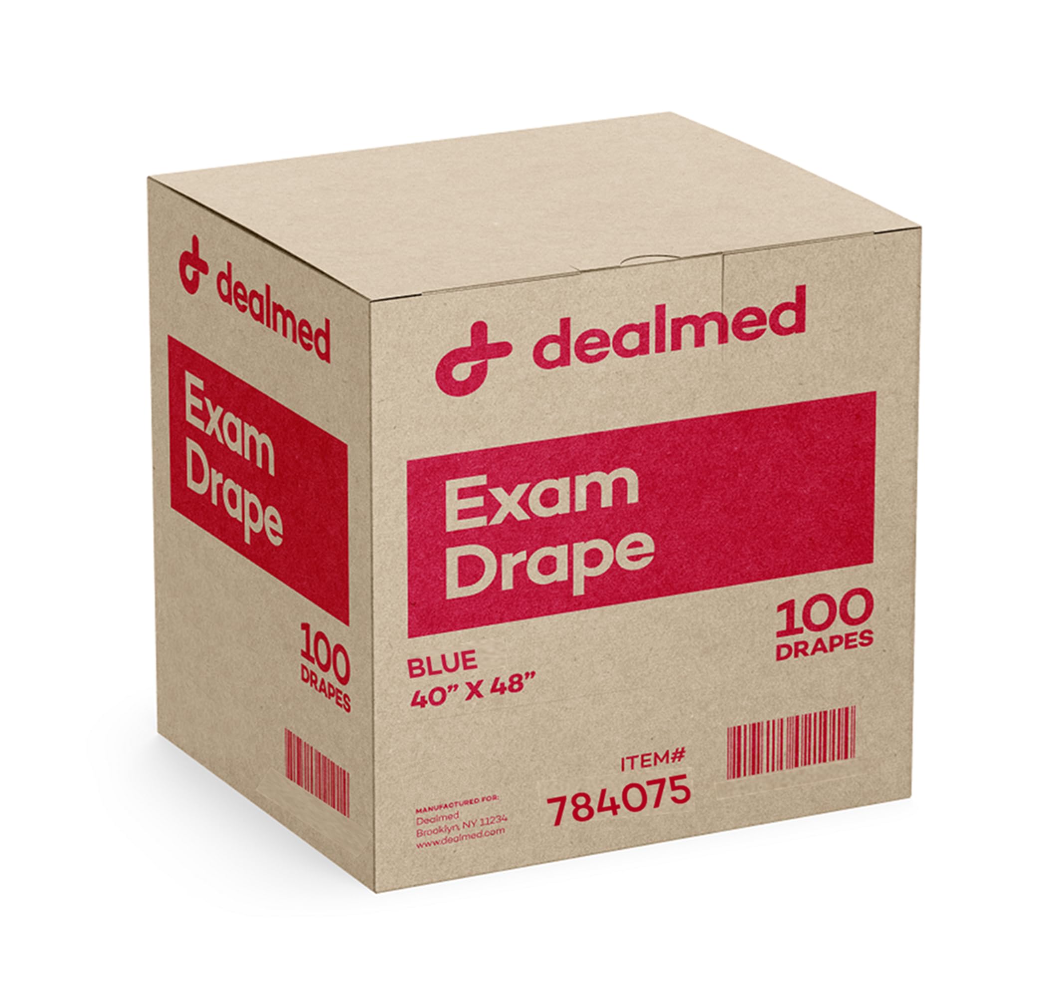 Dealmed Sábanas drapeadas: 100 hojas drapeadas de 2 capas, material azul, perfecto para hospitales, instalaciones médicas y consultorios médicos, 40 x 48 pulgadas